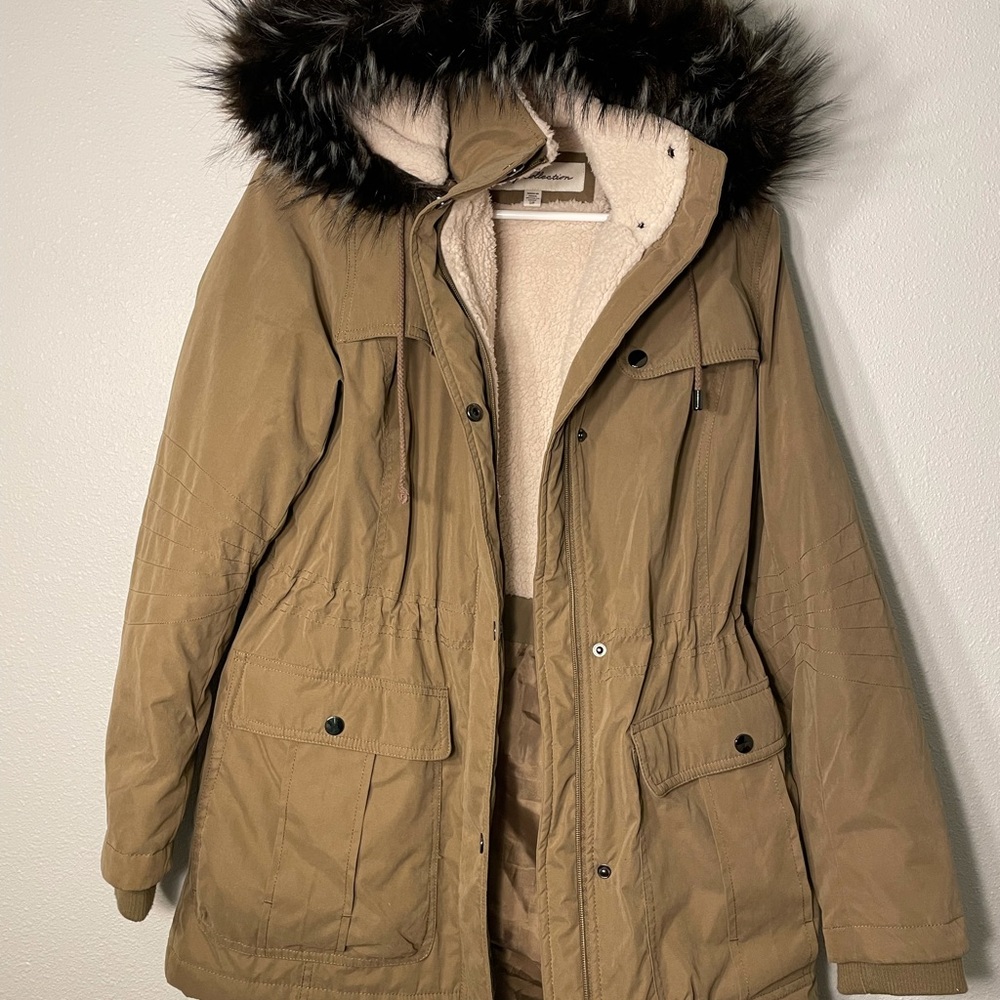 Women's Faux Fur Lined Hooded Parka Jacket